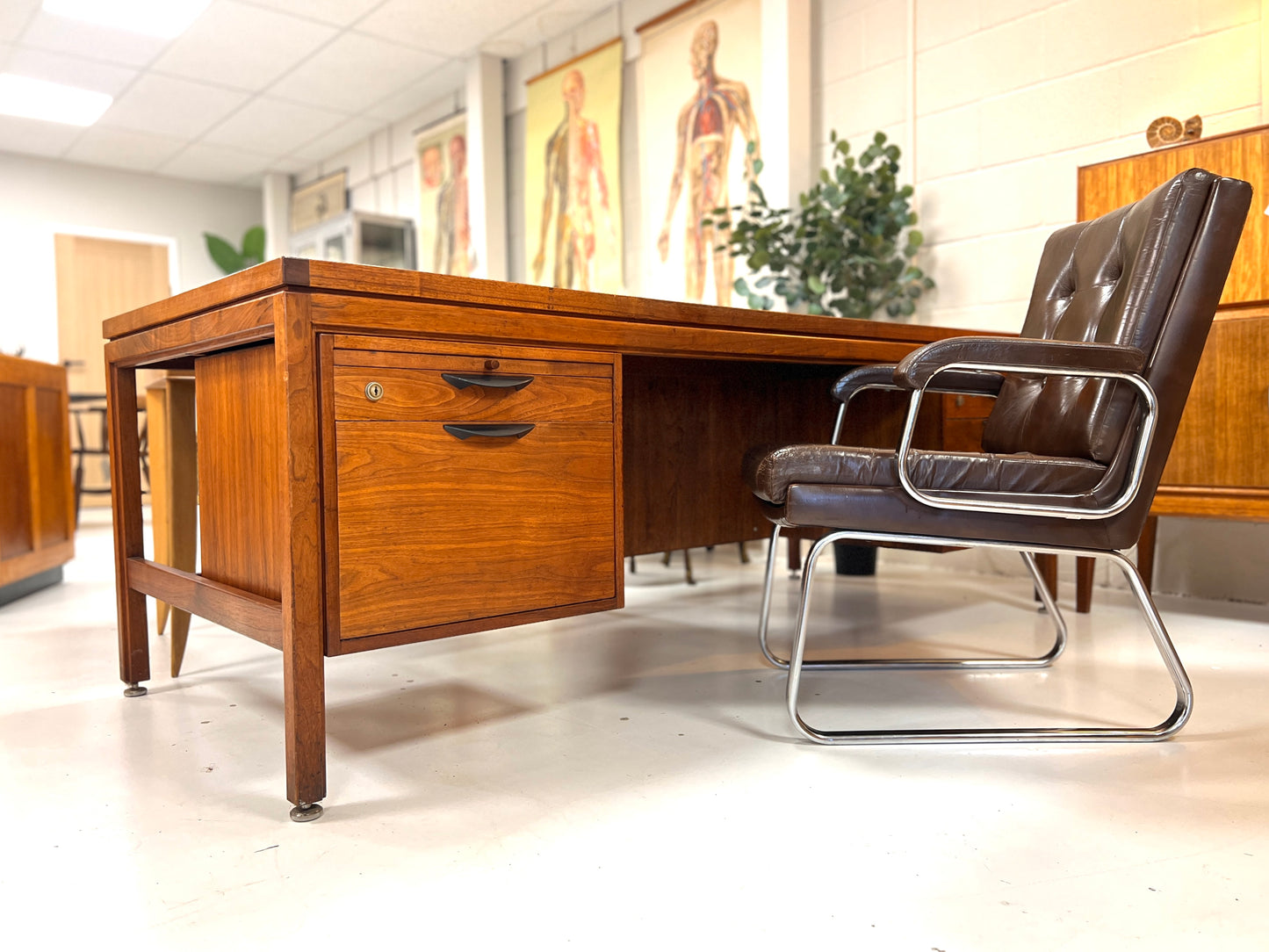 Jens Risom Designs, 7ft Walnut Executive Desk