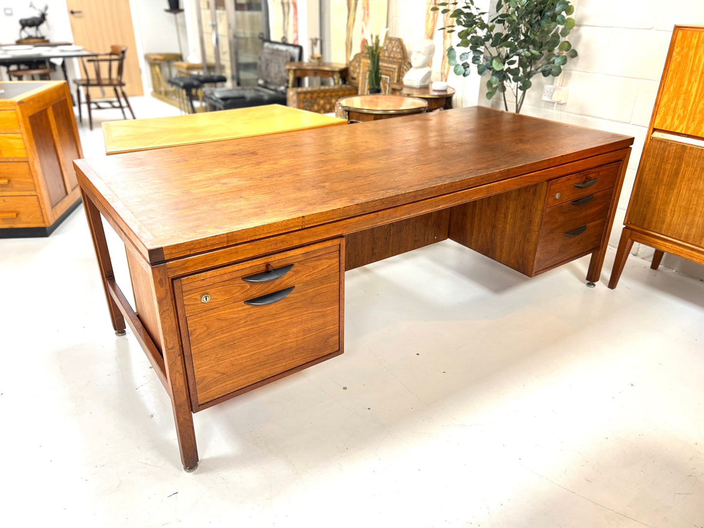 Jens Risom Designs, 7ft Walnut Executive Desk