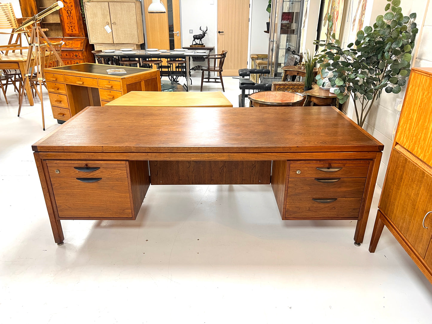 Jens Risom Designs, 7ft Walnut Executive Desk