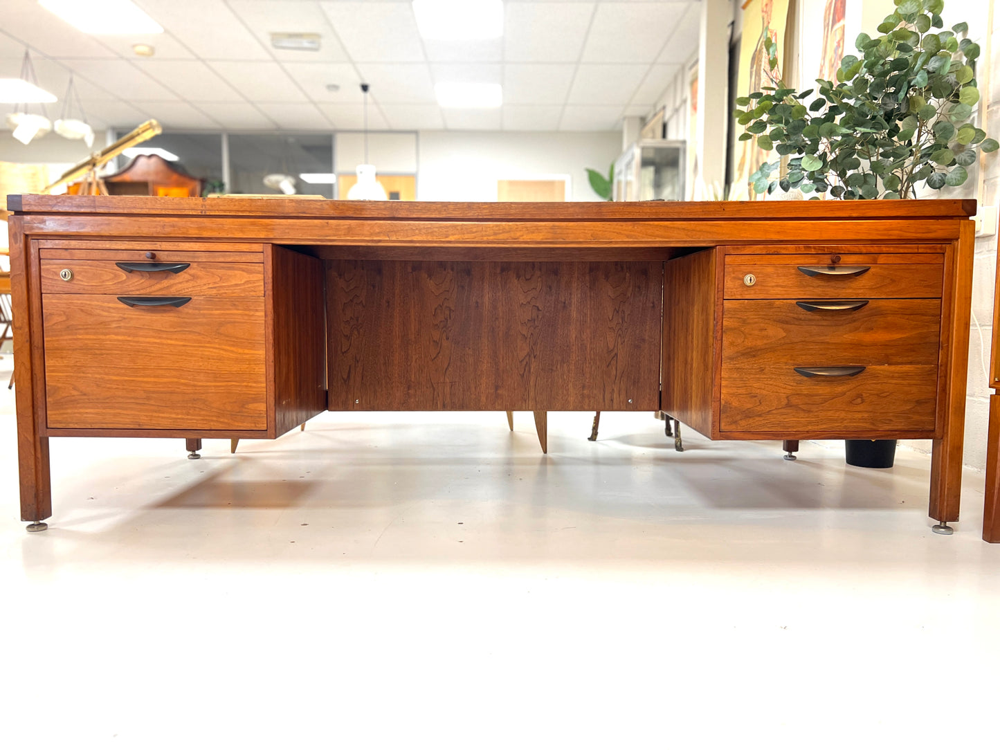 Jens Risom Designs, 7ft Walnut Executive Desk
