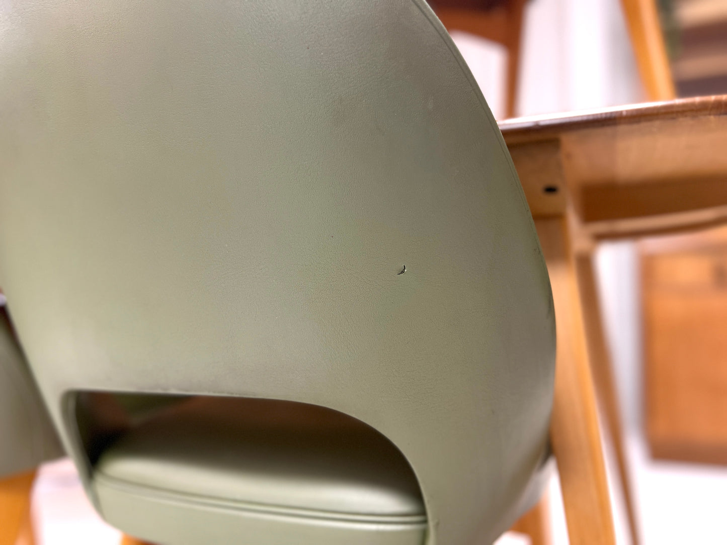 Ben Chairs, Set of Four Green Vinyl Dining Chairs