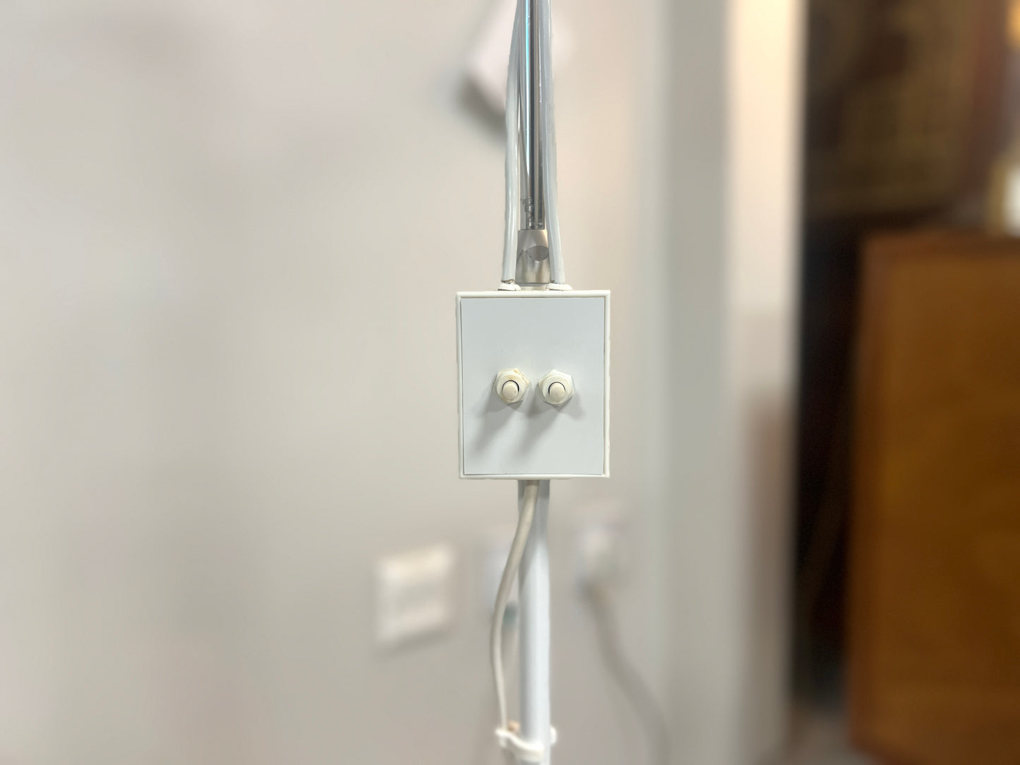 Terence Conran for Habitat, White and Chrome Twin Spotlight Floor Lamp