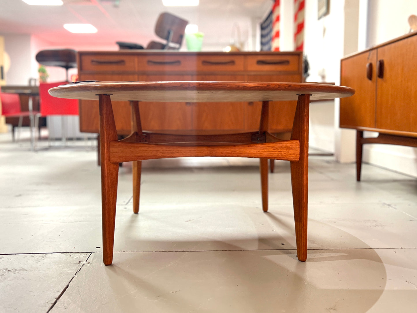 JOC Aktiebolaget J O Carlsson Vetlanda, Swedish Teak Round Coffee Table
