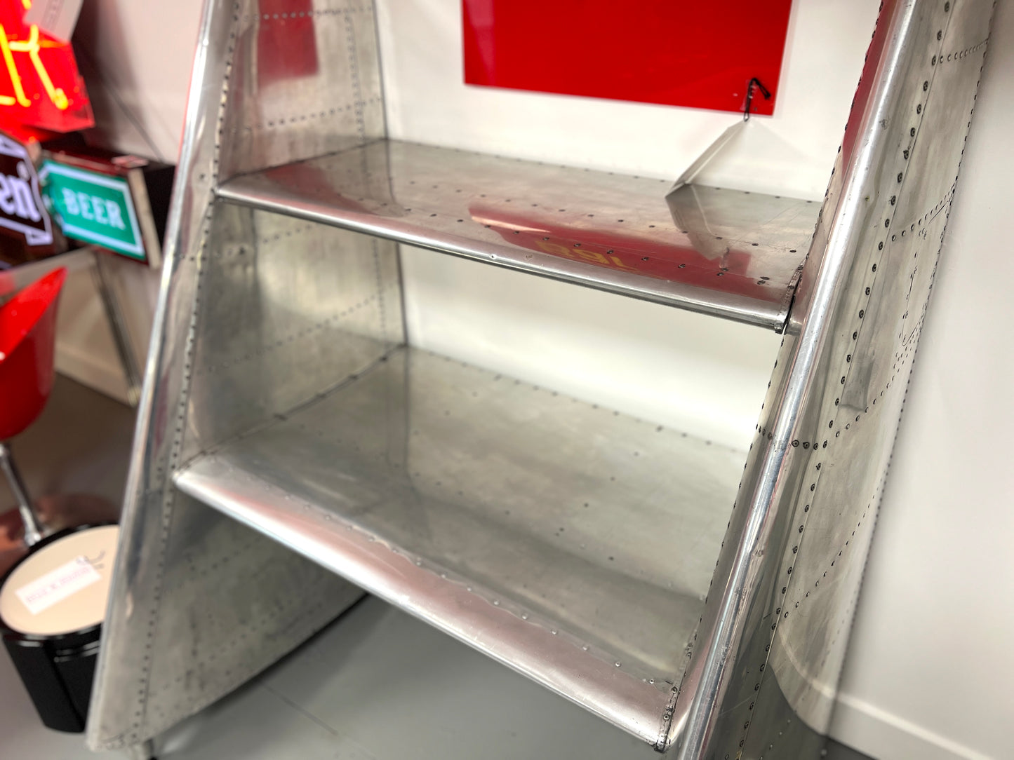 Ex MOD Jet Provost Desk Made from Polished Aluminium Horizontal Stabilisers