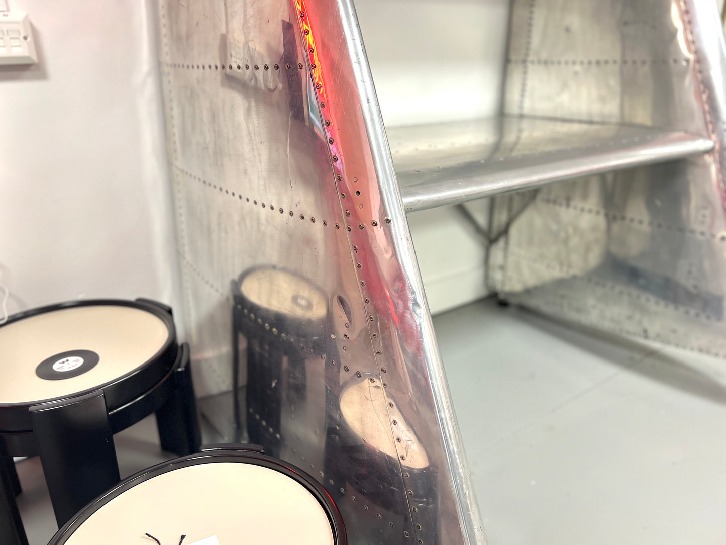 Ex MOD Jet Provost Desk Made from Polished Aluminium Horizontal Stabilisers