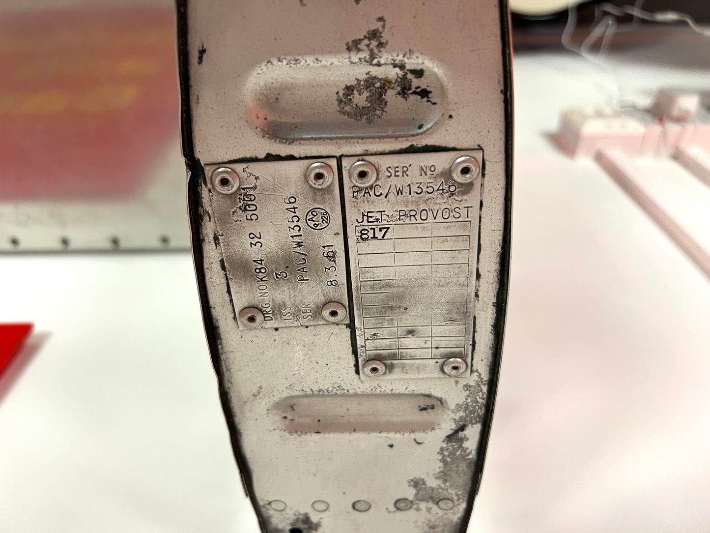 Ex MOD Jet Provost Desk Made from Polished Aluminium Horizontal Stabilisers