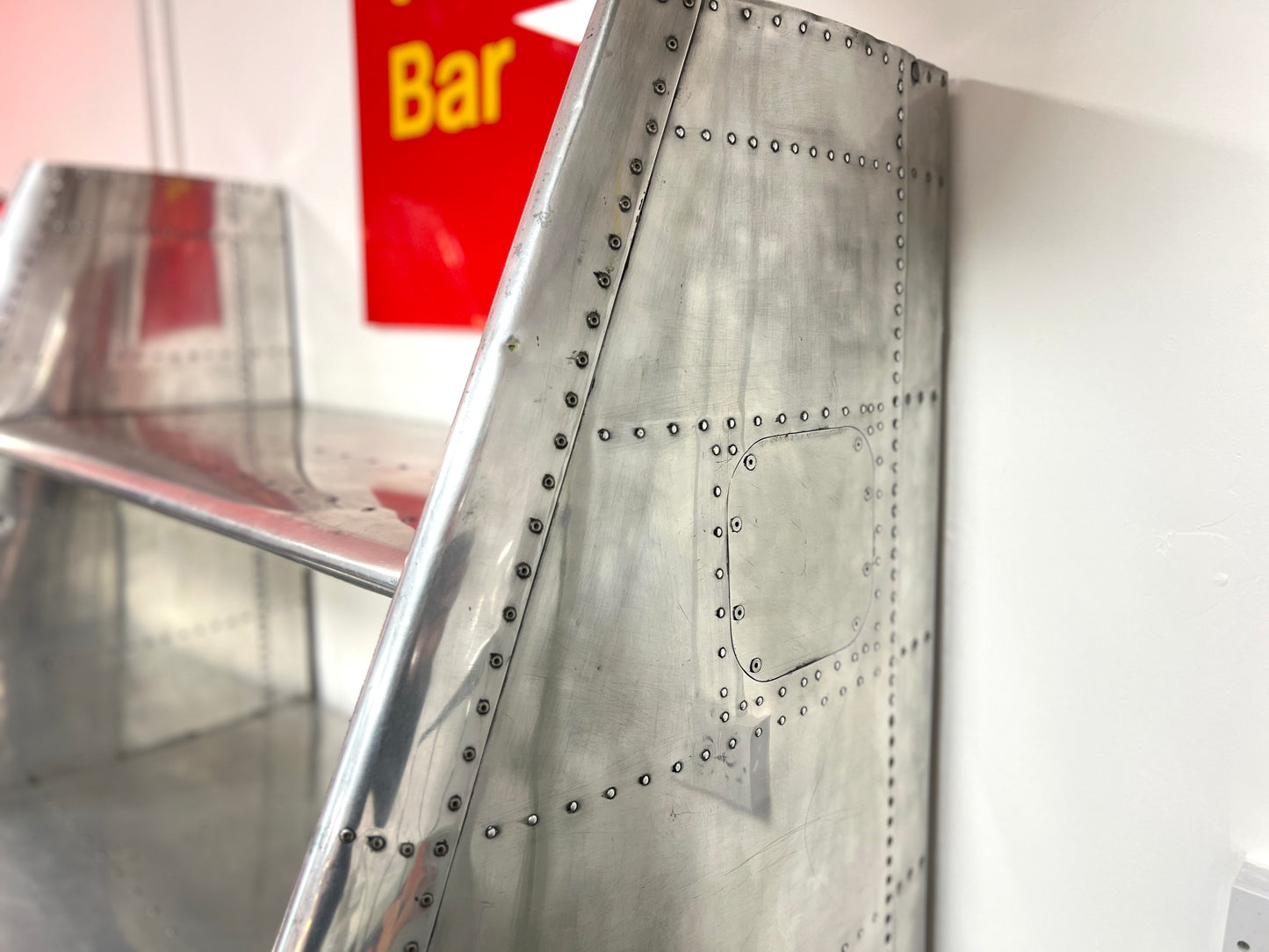 Ex MOD Jet Provost Desk Made from Polished Aluminium Horizontal Stabilisers