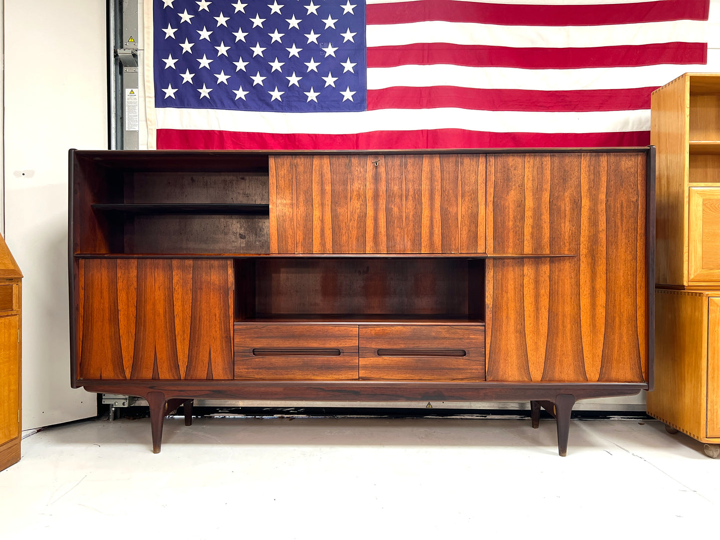 SIMAT, Rare Mid Century Large Rosewood Sideboard