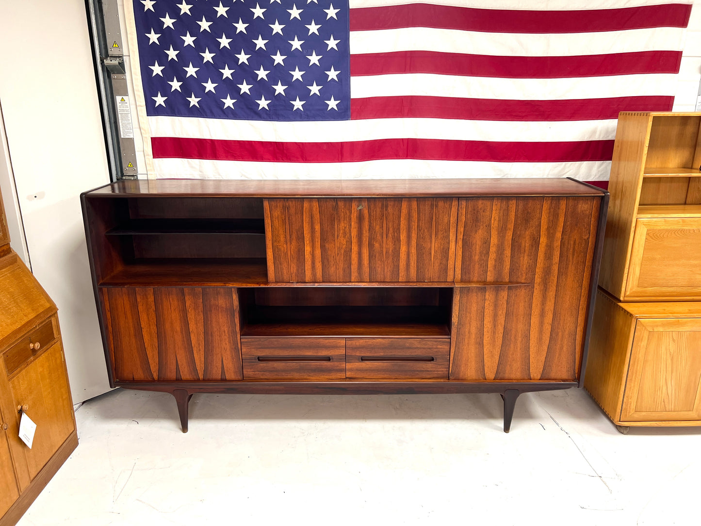 SIMAT, Rare Mid Century Large Rosewood Sideboard