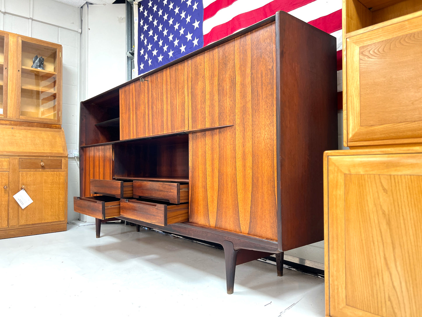 SIMAT, Rare Mid Century Large Rosewood Sideboard