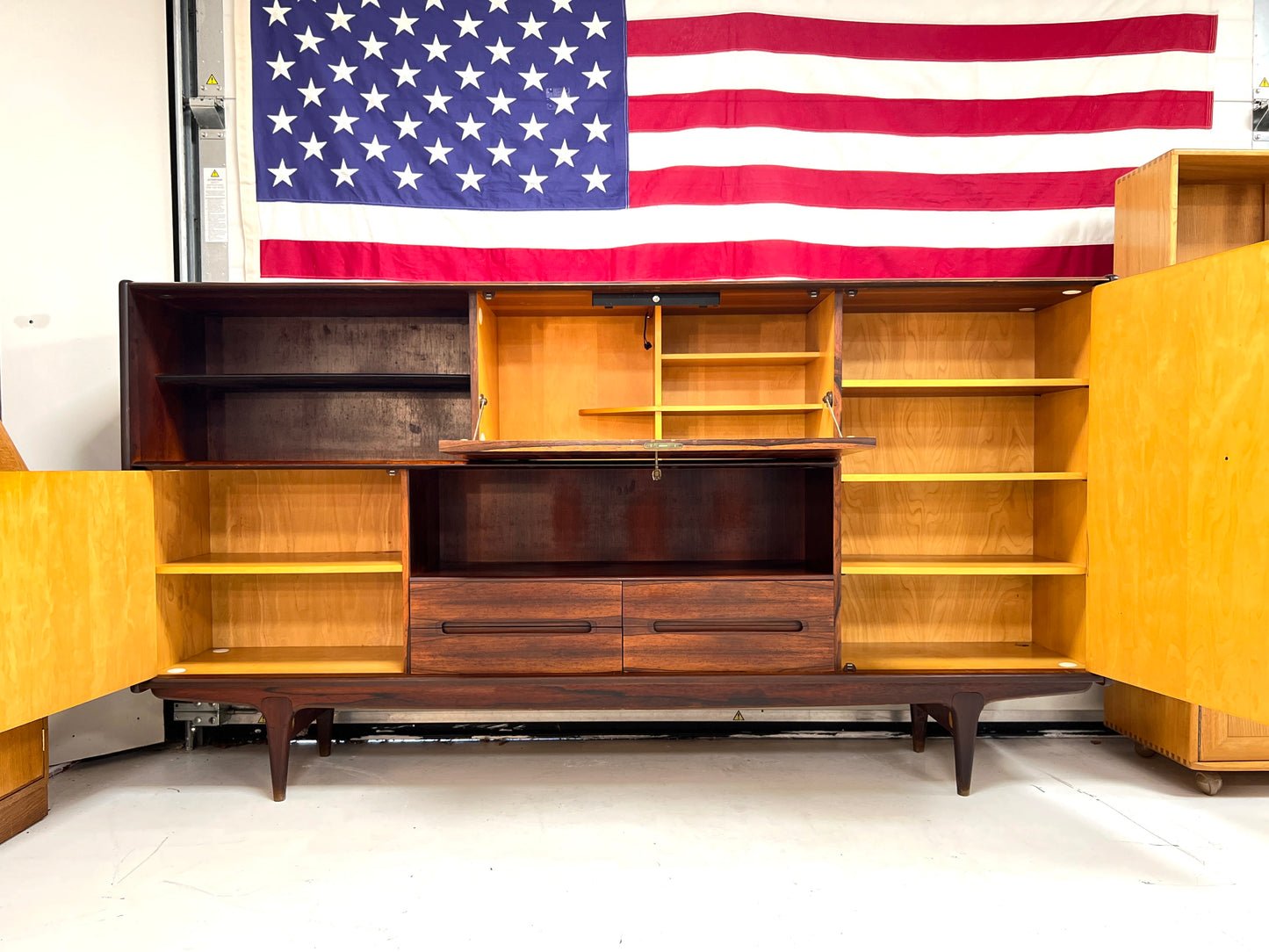 SIMAT, Rare Mid Century Large Rosewood Sideboard