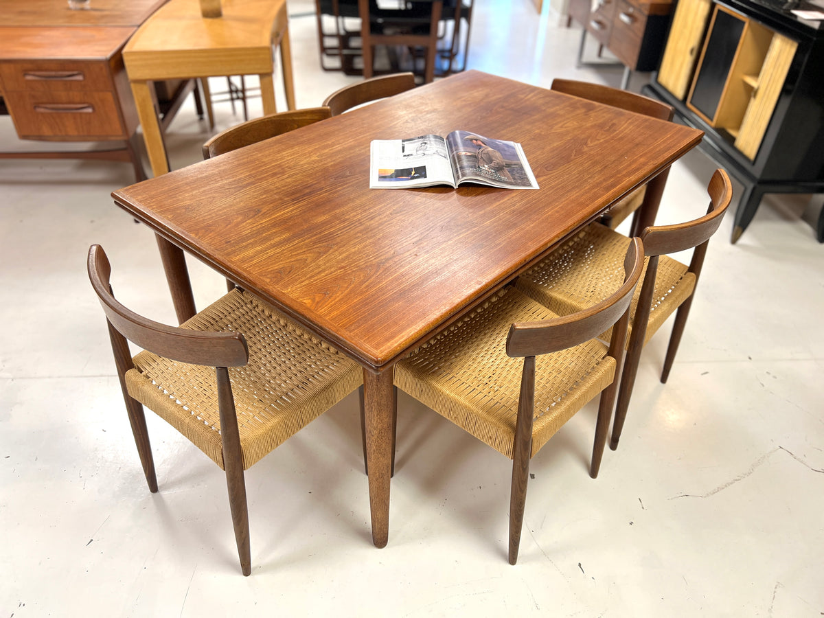 Poul Hundevad Danish teak extending dining table