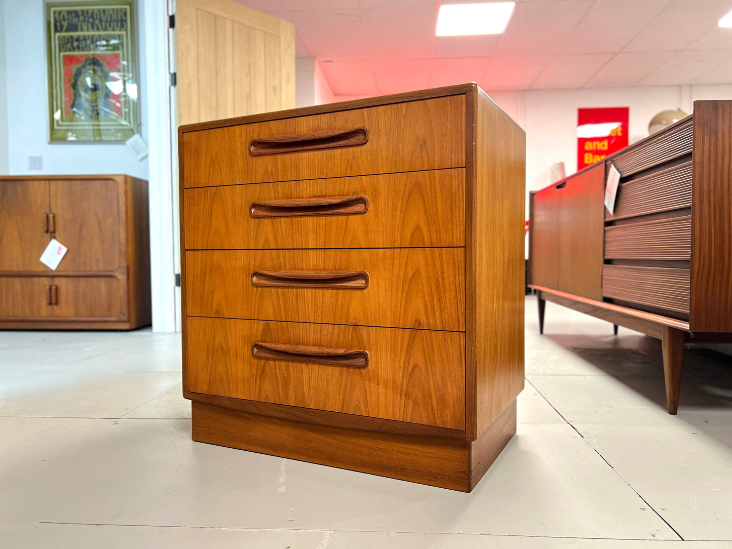 G Plan Fresco, Vintage Teak Chest of Four Drawers