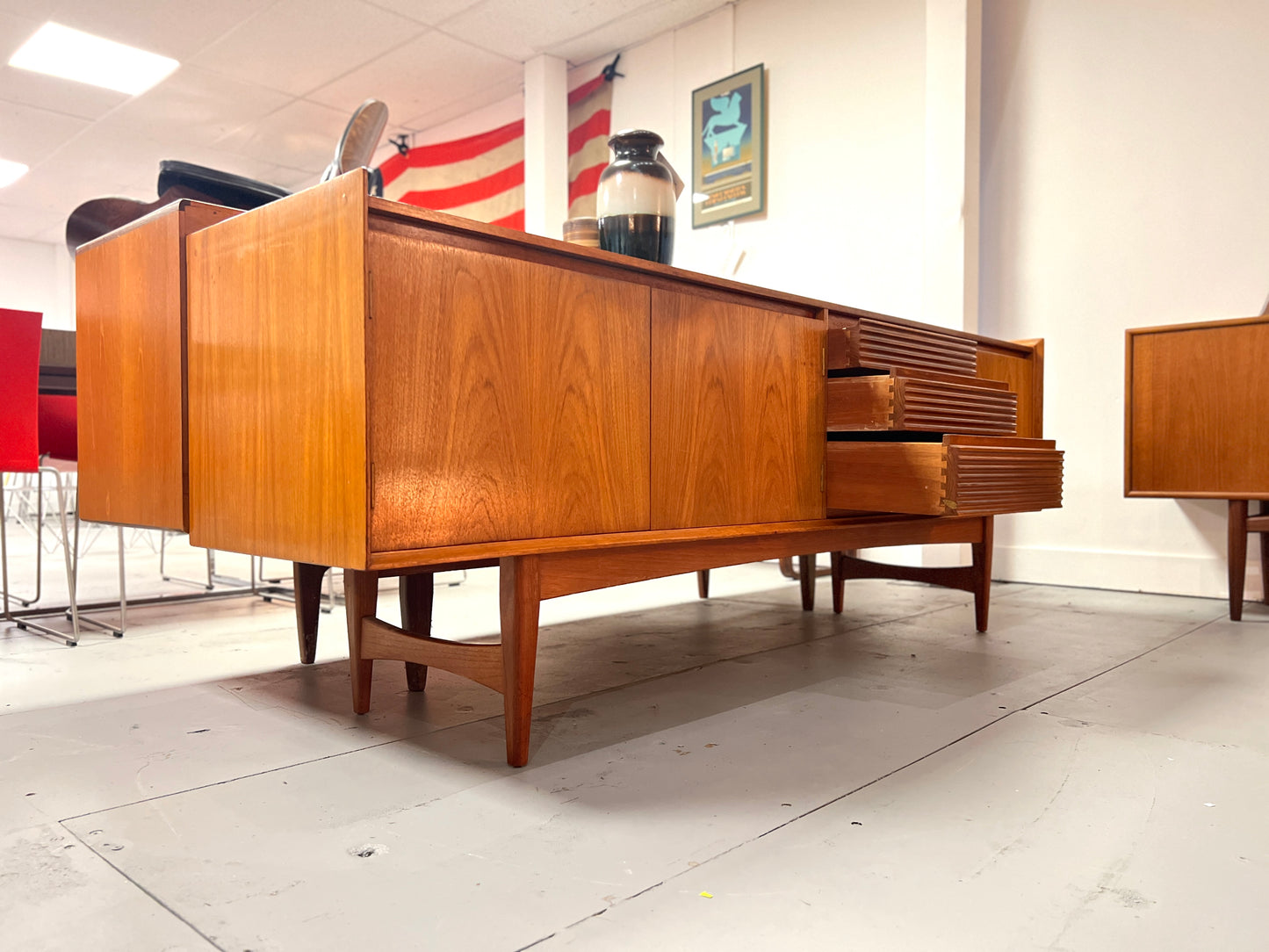 Attributed to Richard Hornby, Teak Sideboard with Cocktail Cabinet
