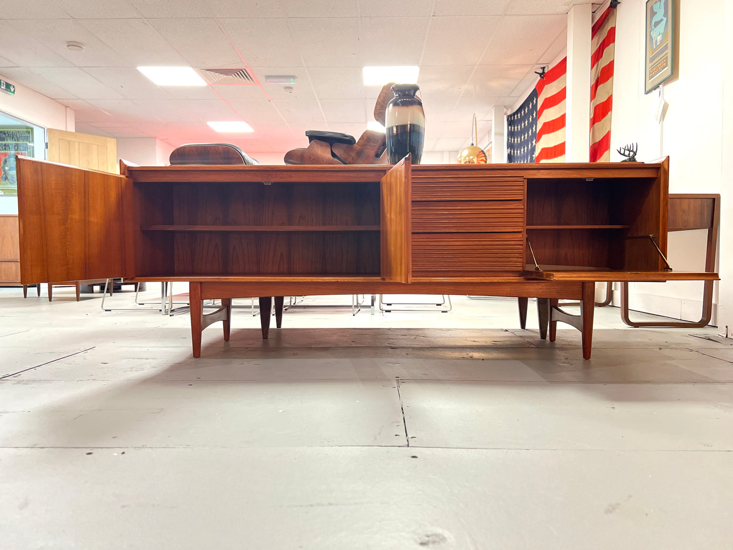 Attributed to Richard Hornby, Teak Sideboard with Cocktail Cabinet