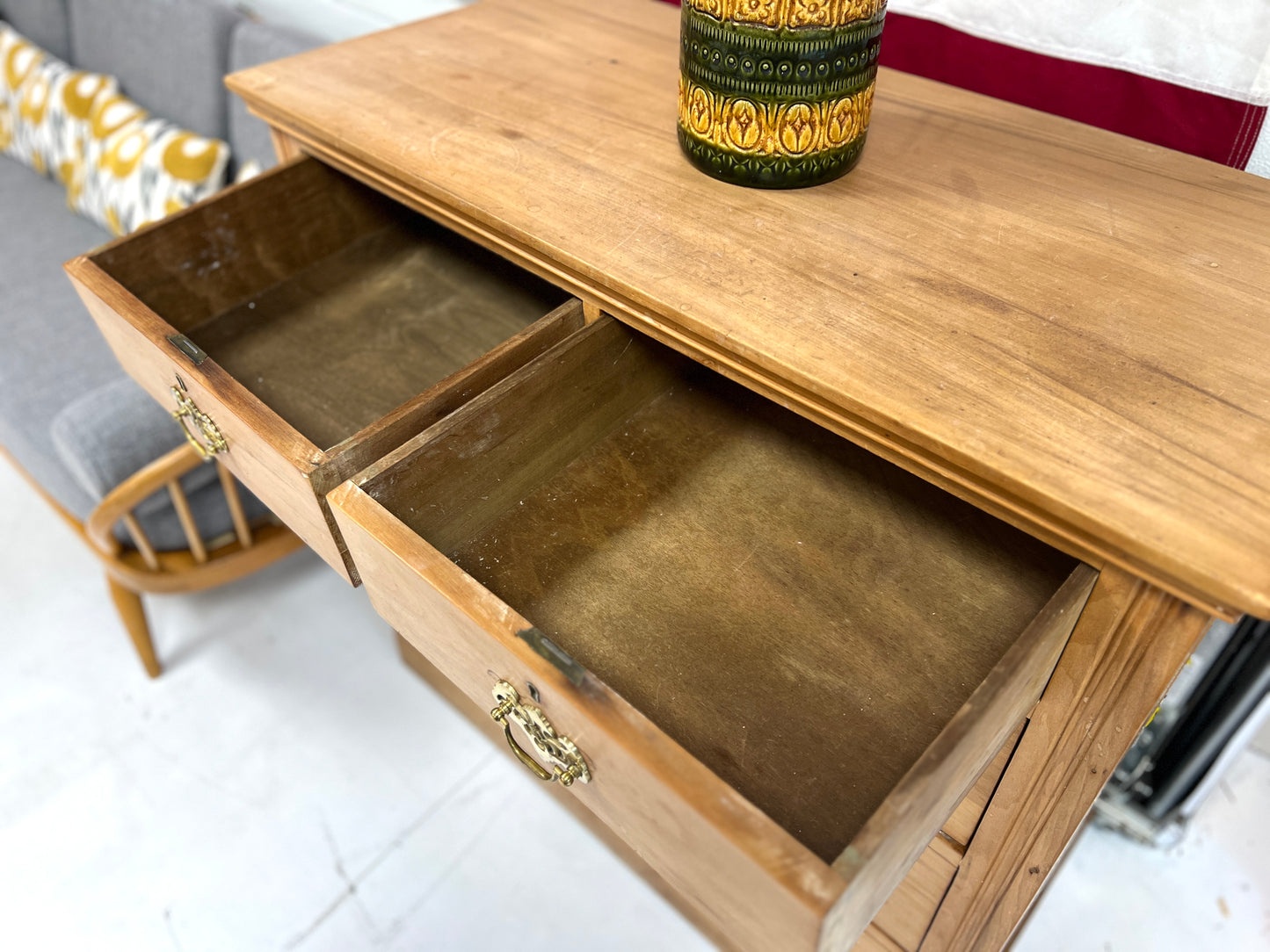 Edwardian, Two over Three Pine Chest of Drawers