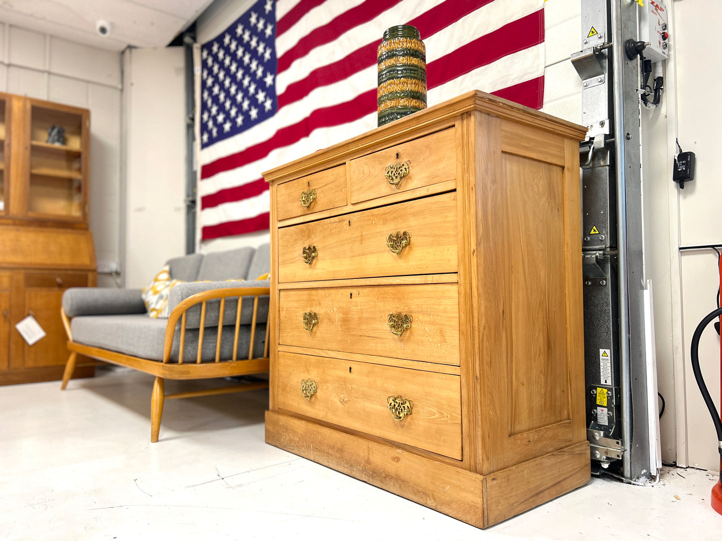 Edwardian, Two over Three Pine Chest of Drawers