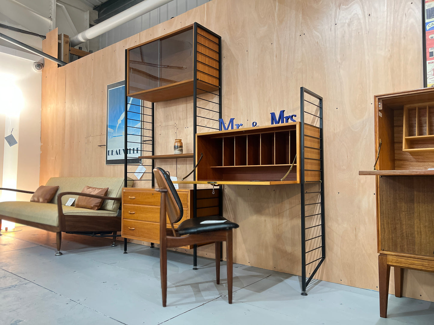 Ladderax by Staples, Two Bay Teak Modular Wall Unit