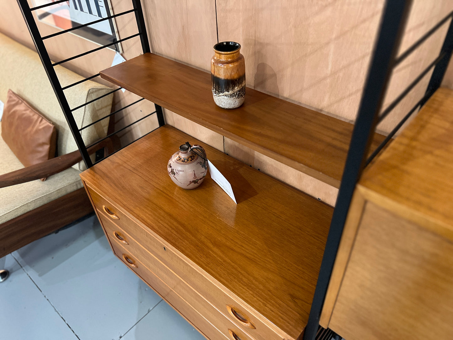 Ladderax by Staples, Two Bay Teak Modular Wall Unit