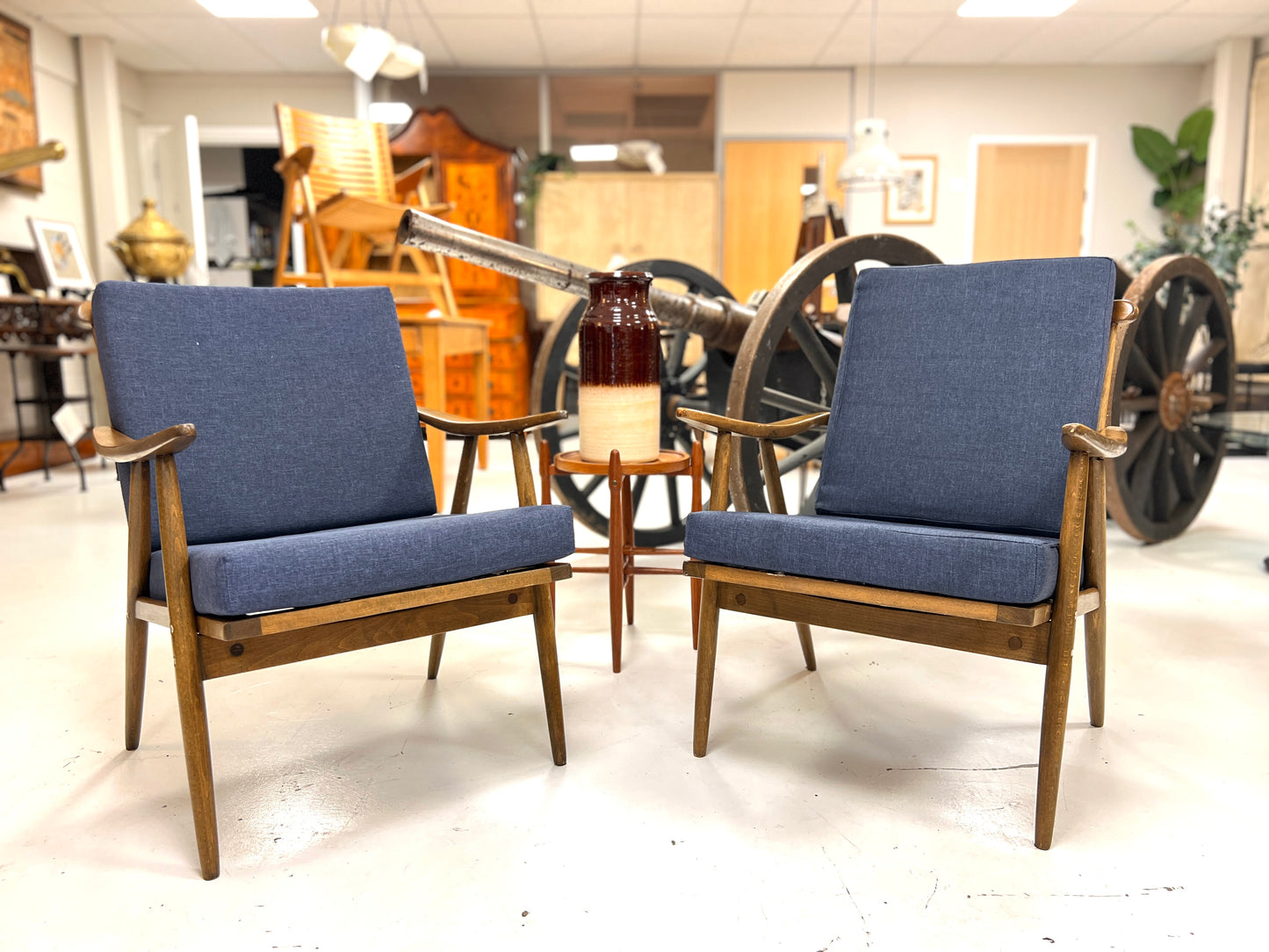 Antonín Šuman for TON Thonet, Pair of Mid-Century Teak Boomerang Armchairs
