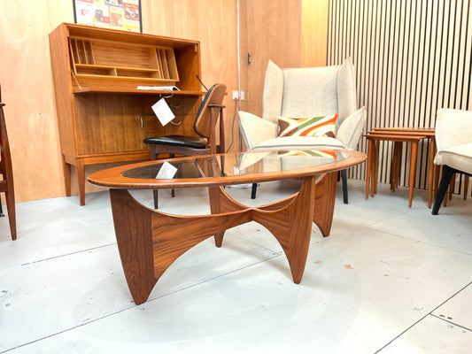 G Plan, Astro Teak and Glass Oval Coffee Table
