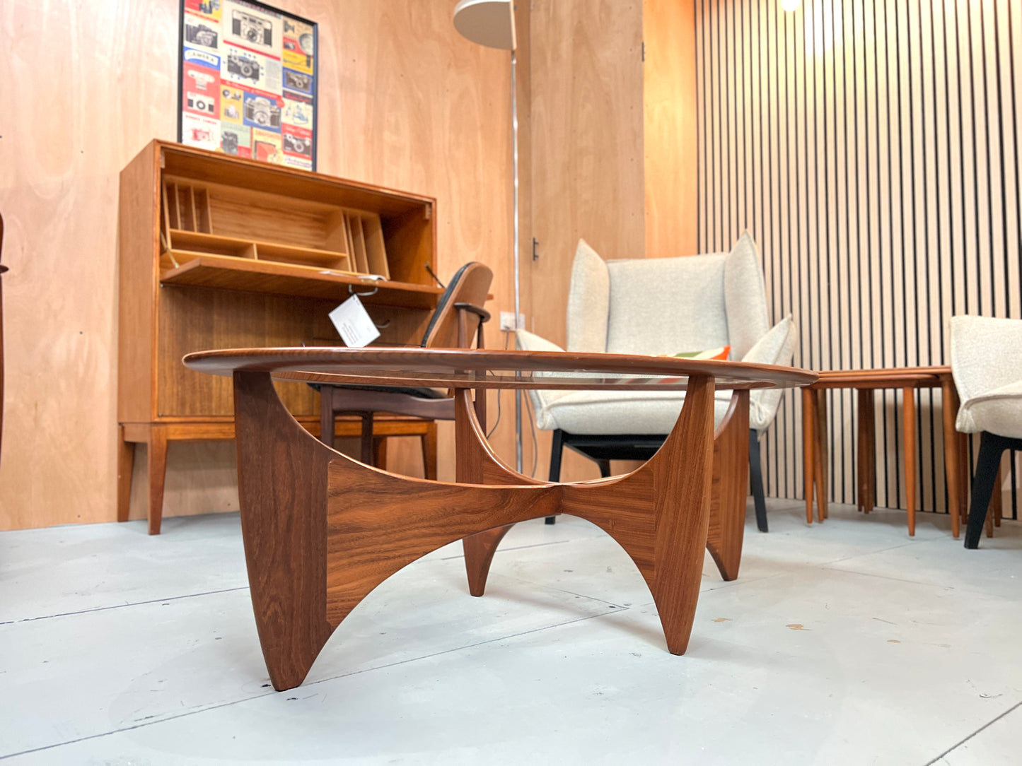 G Plan, Astro Teak and Glass Oval Coffee Table
