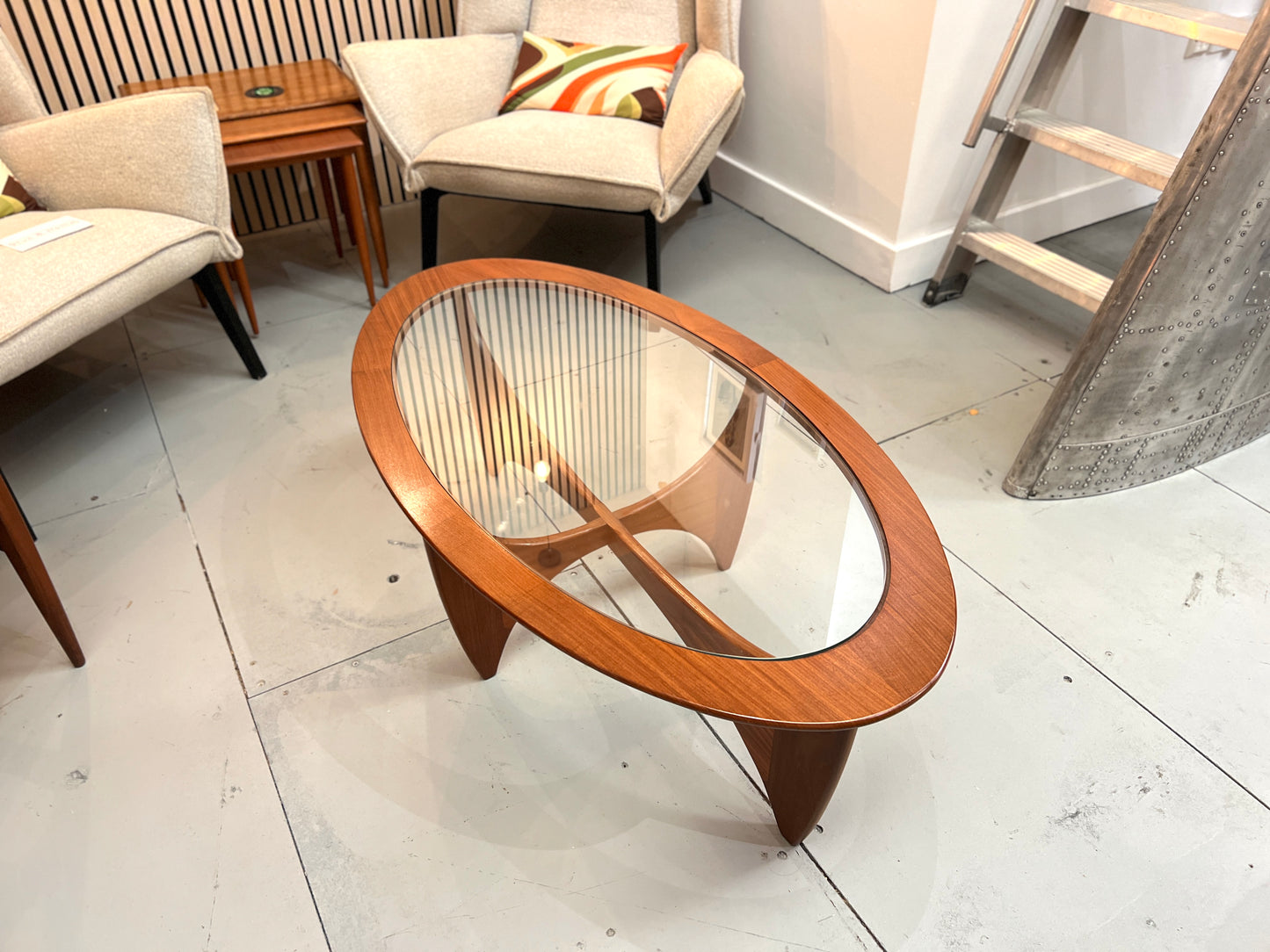 G Plan, Astro Teak and Glass Oval Coffee Table