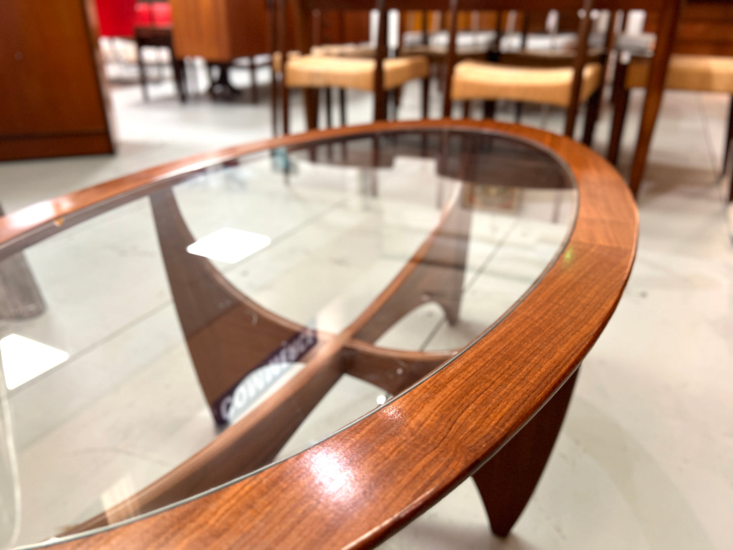 G Plan, Astro Teak and Glass Oval Coffee Table