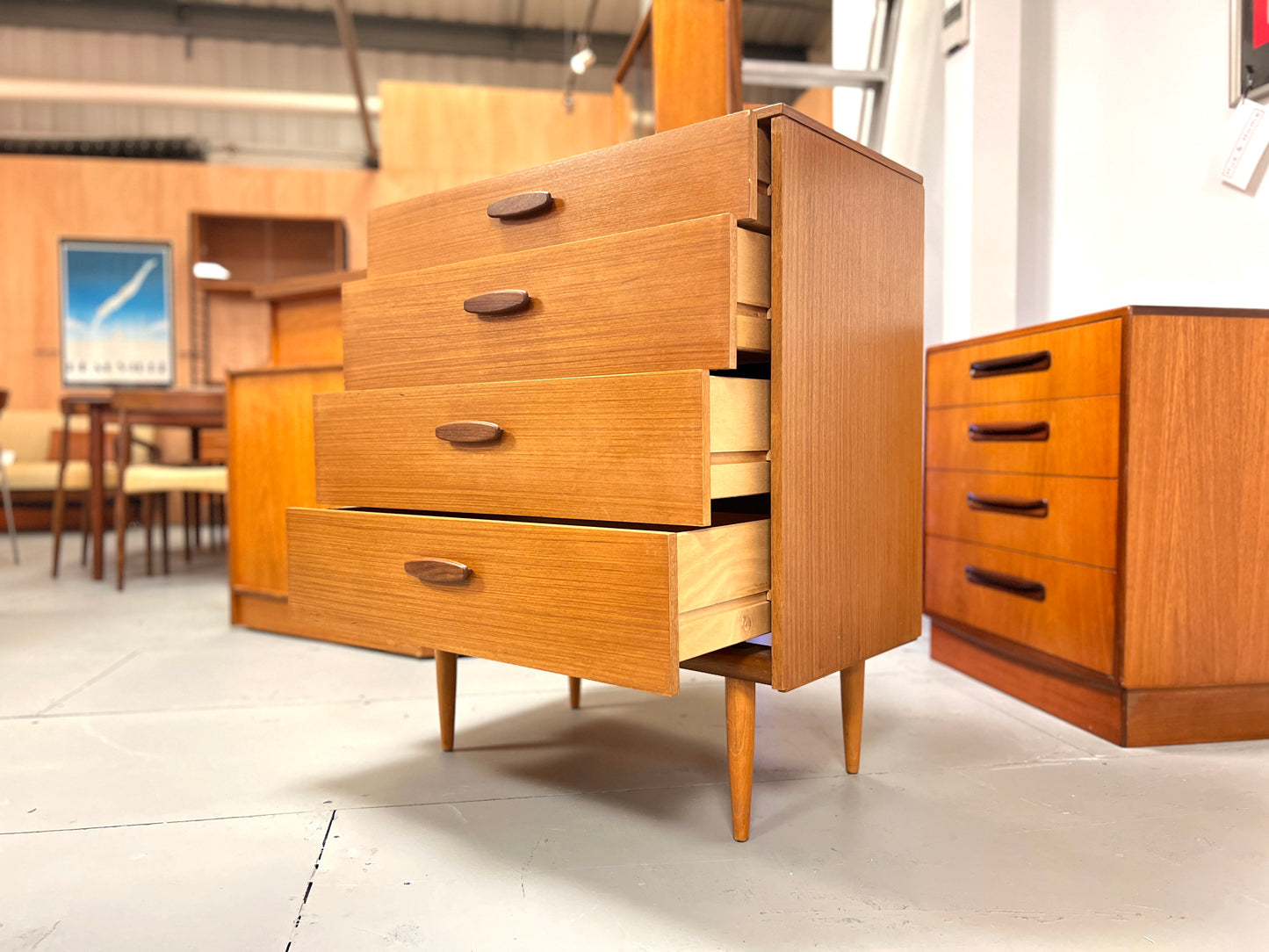 Austinsuite, Mid-Century Teak Chest of 4 Drawers