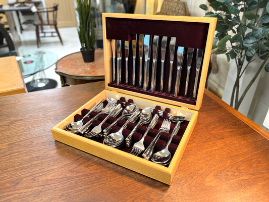 Arthur Price Cutlery Set, 60 Piece, Stainless Steel in Wooden Box