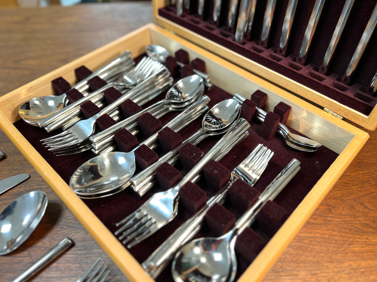 Arthur Price Cutlery Set, 60 Piece, Stainless Steel in Wooden Box