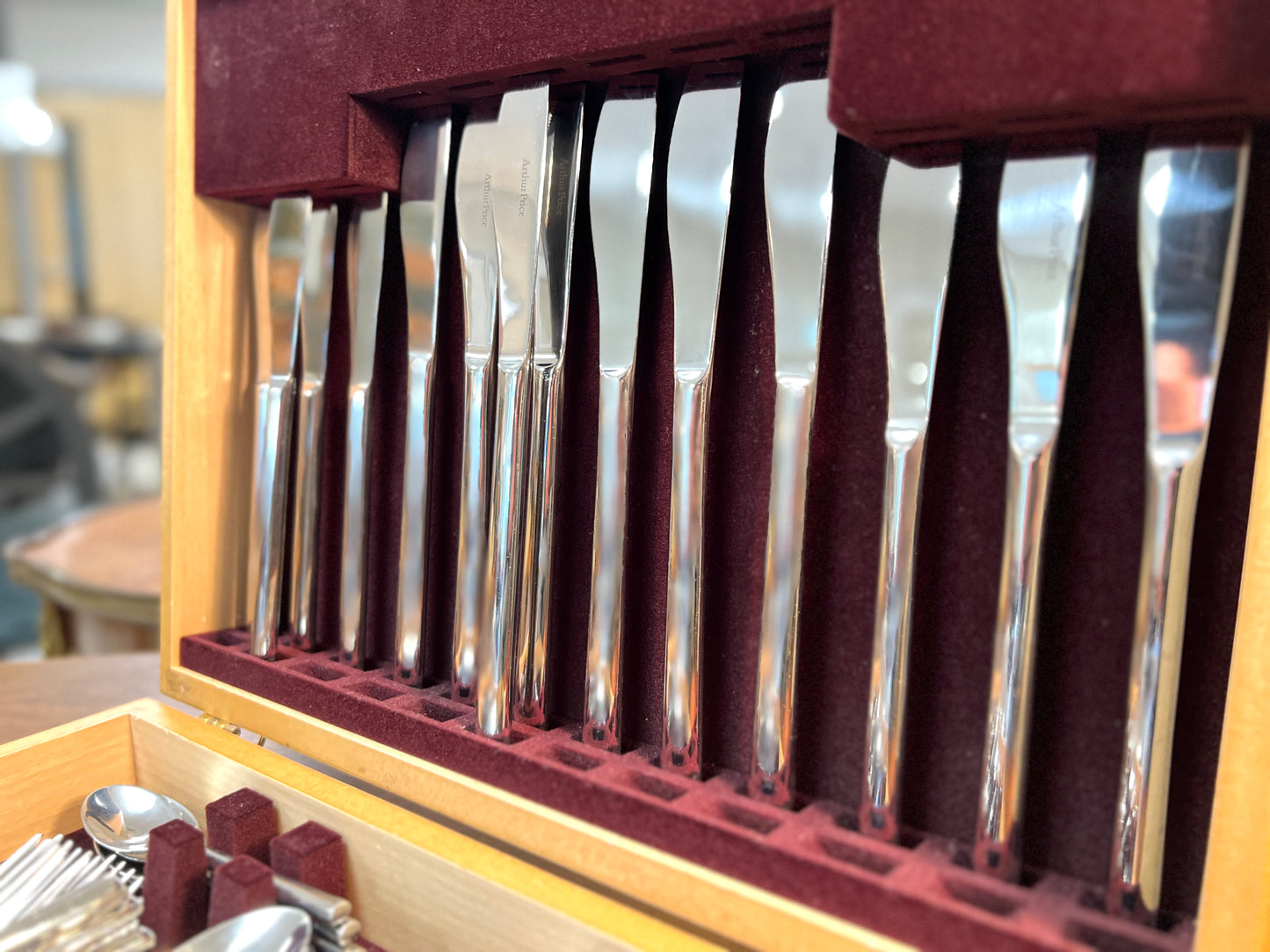 Arthur Price Cutlery Set, 60 Piece, Stainless Steel in Wooden Box