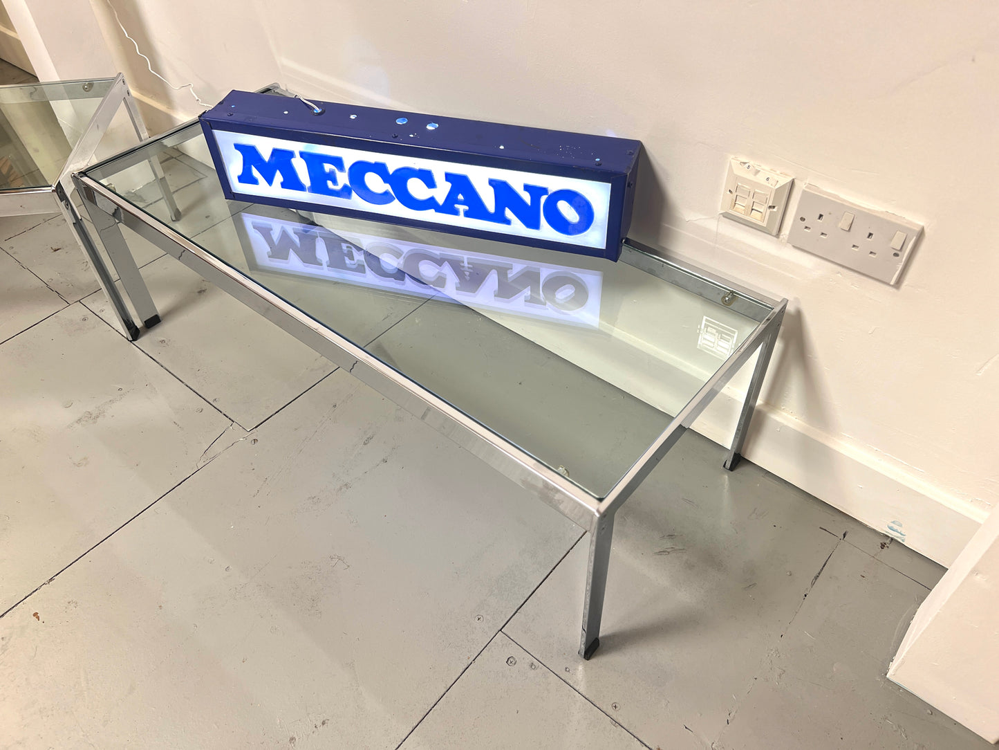 Merrow Associates Chrome and Glass Coffee Table, Rectangular
