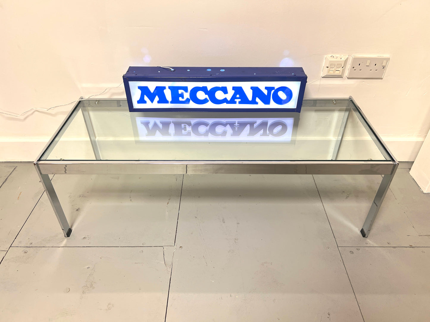 Merrow Associates Chrome and Glass Coffee Table, Rectangular
