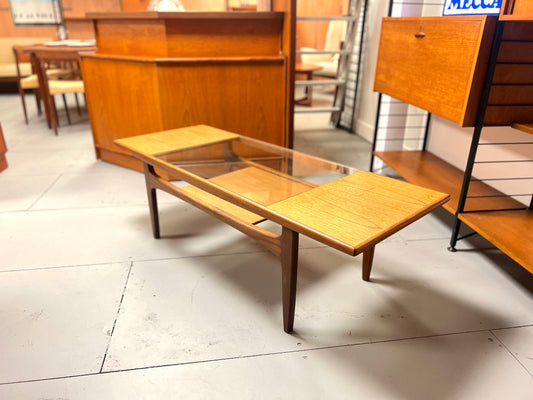 G-Plan Teak Coffee Table with Glass Insert, Rectangular