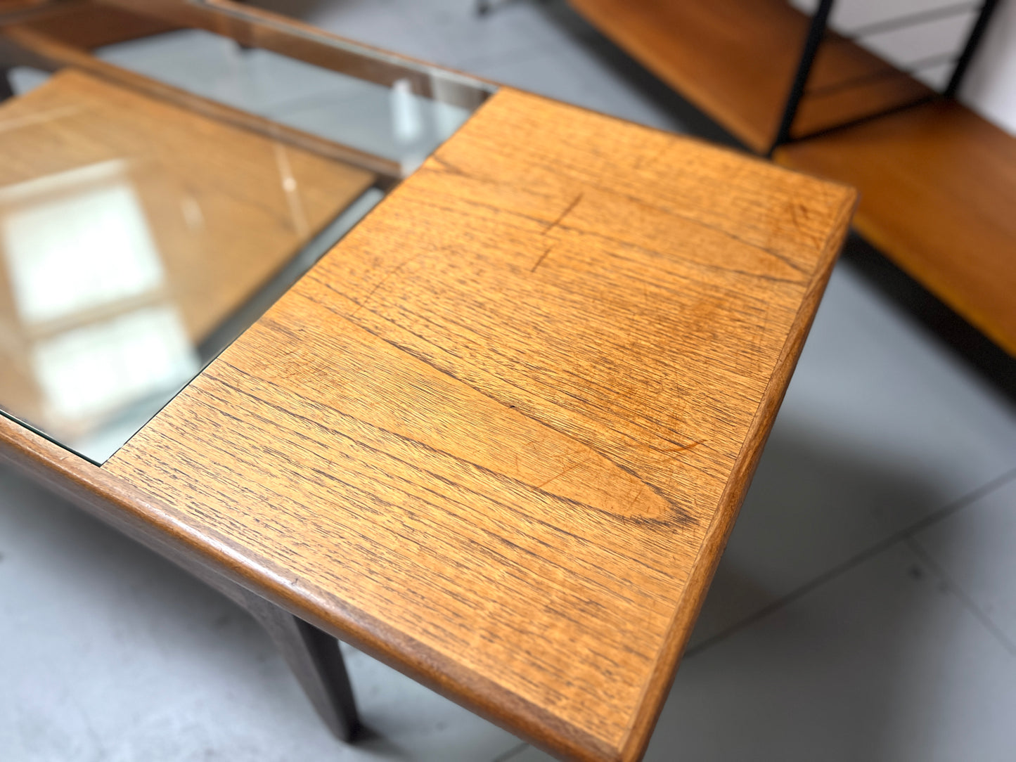 G-Plan Teak Coffee Table with Glass Insert, Rectangular