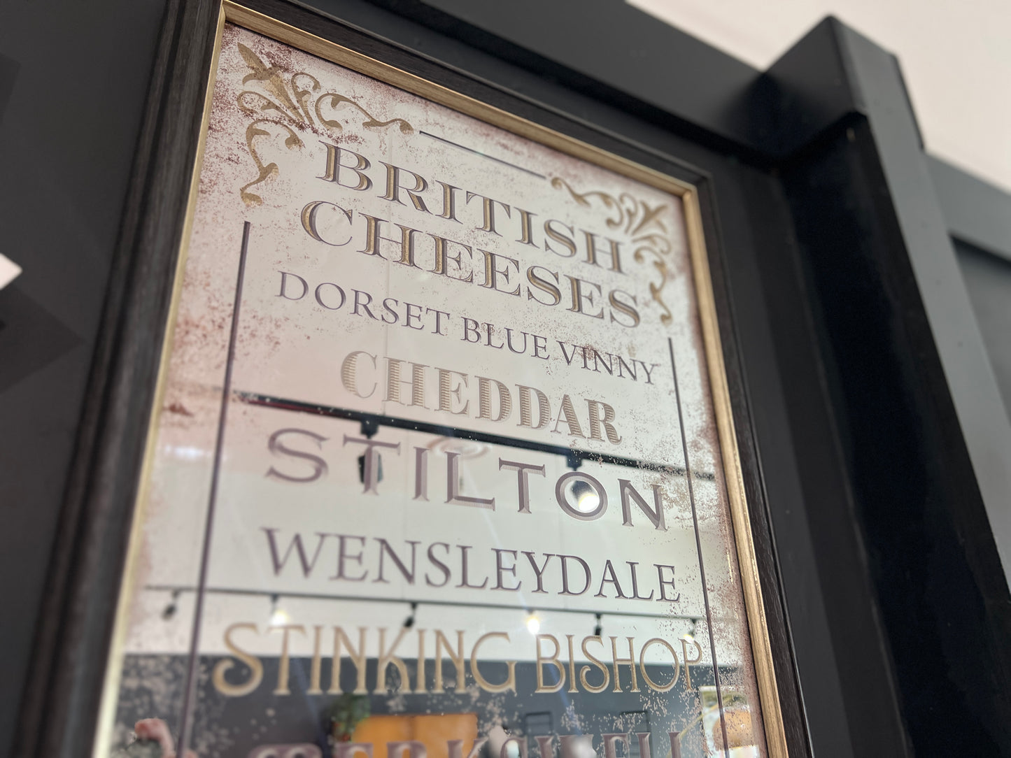 Pair of Antique Style Wall Mirrors with Cheese and Tea Designs