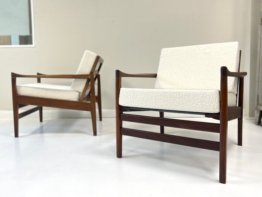 Pair of Cintique, Vintage Teak Lounge Chairs