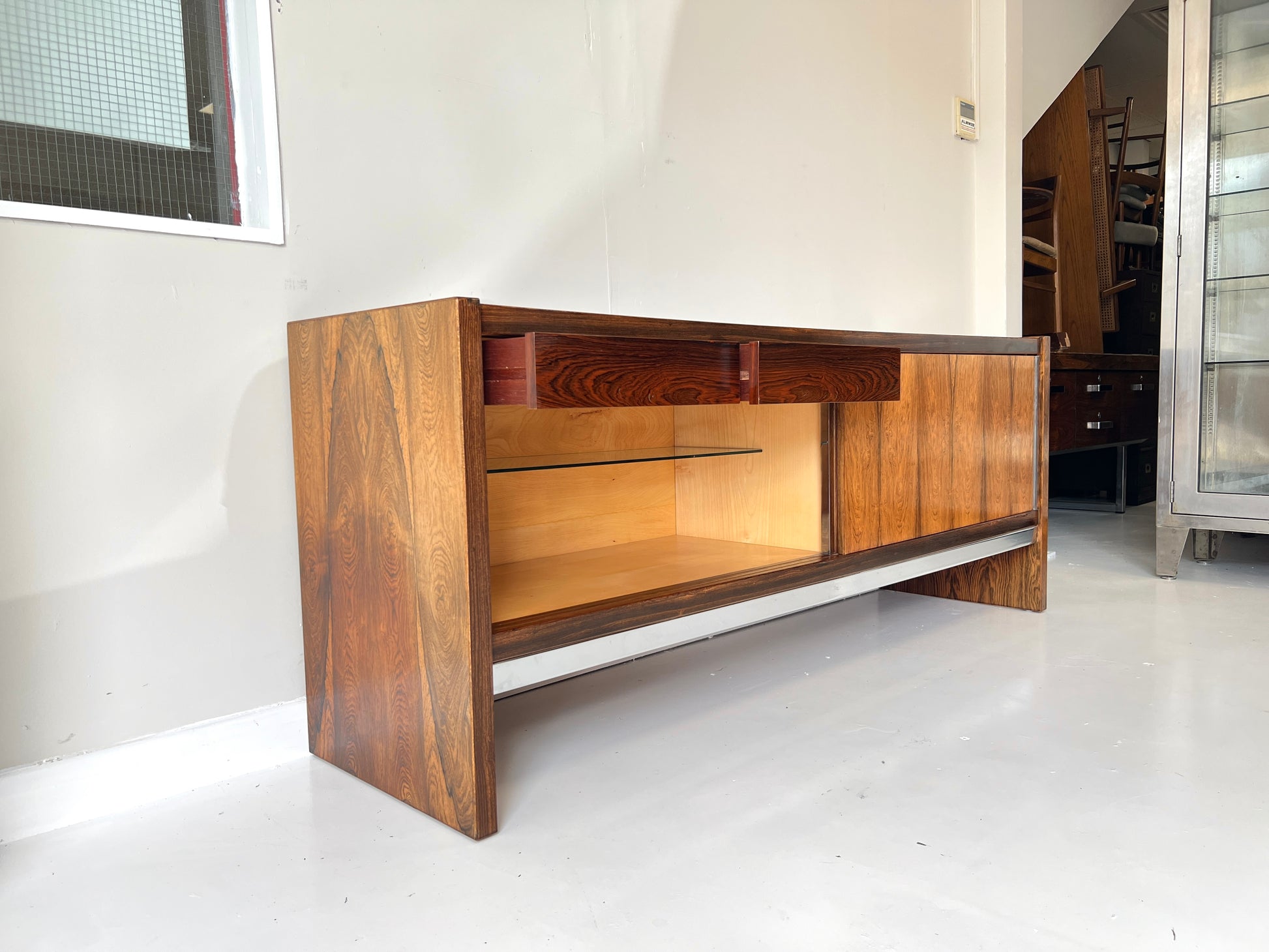 Merrow Associates, Rosewood and Chrome Sideboard