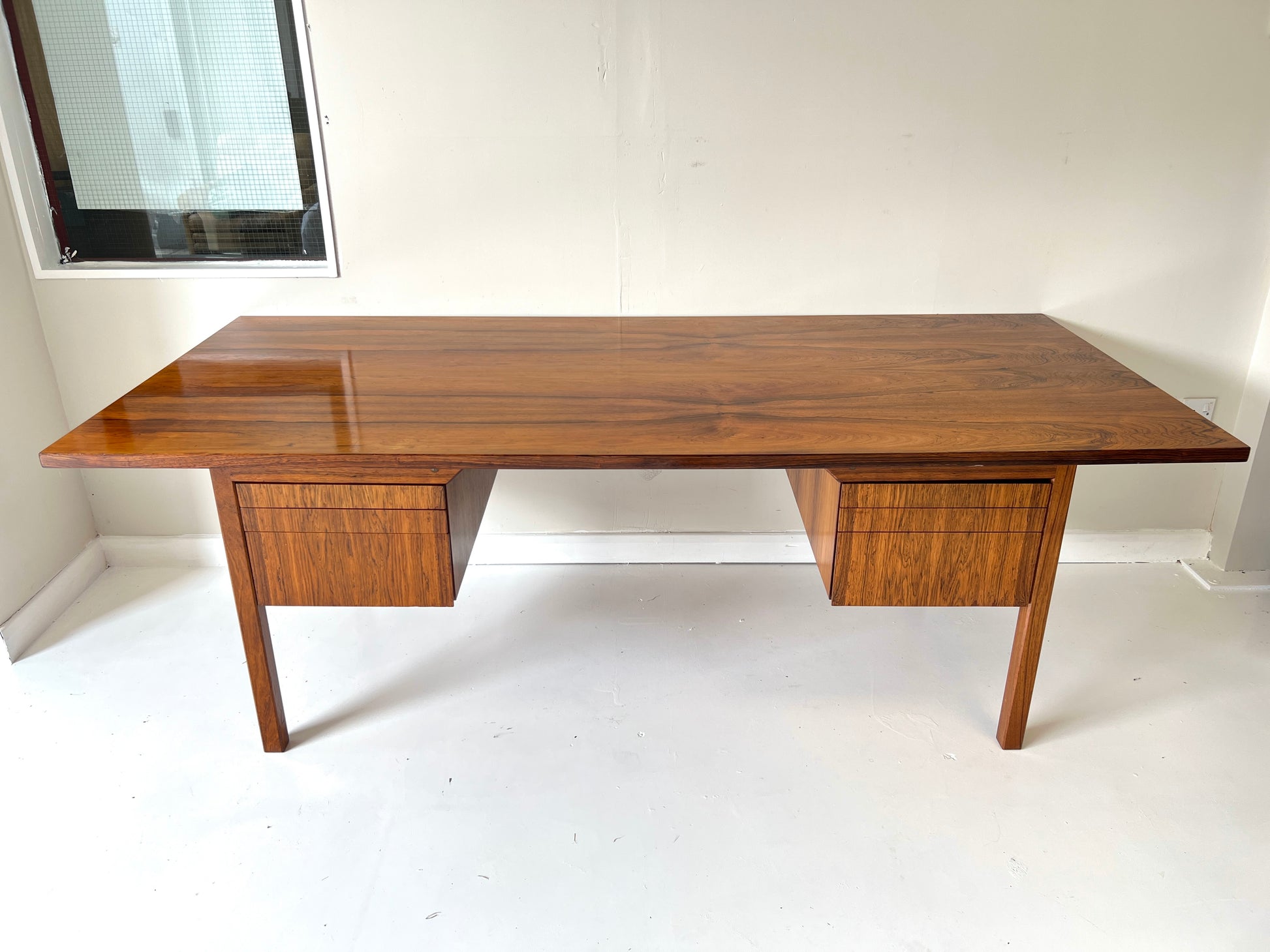 Mid-Century, 7ft Vintage Danish Rosewood Desk