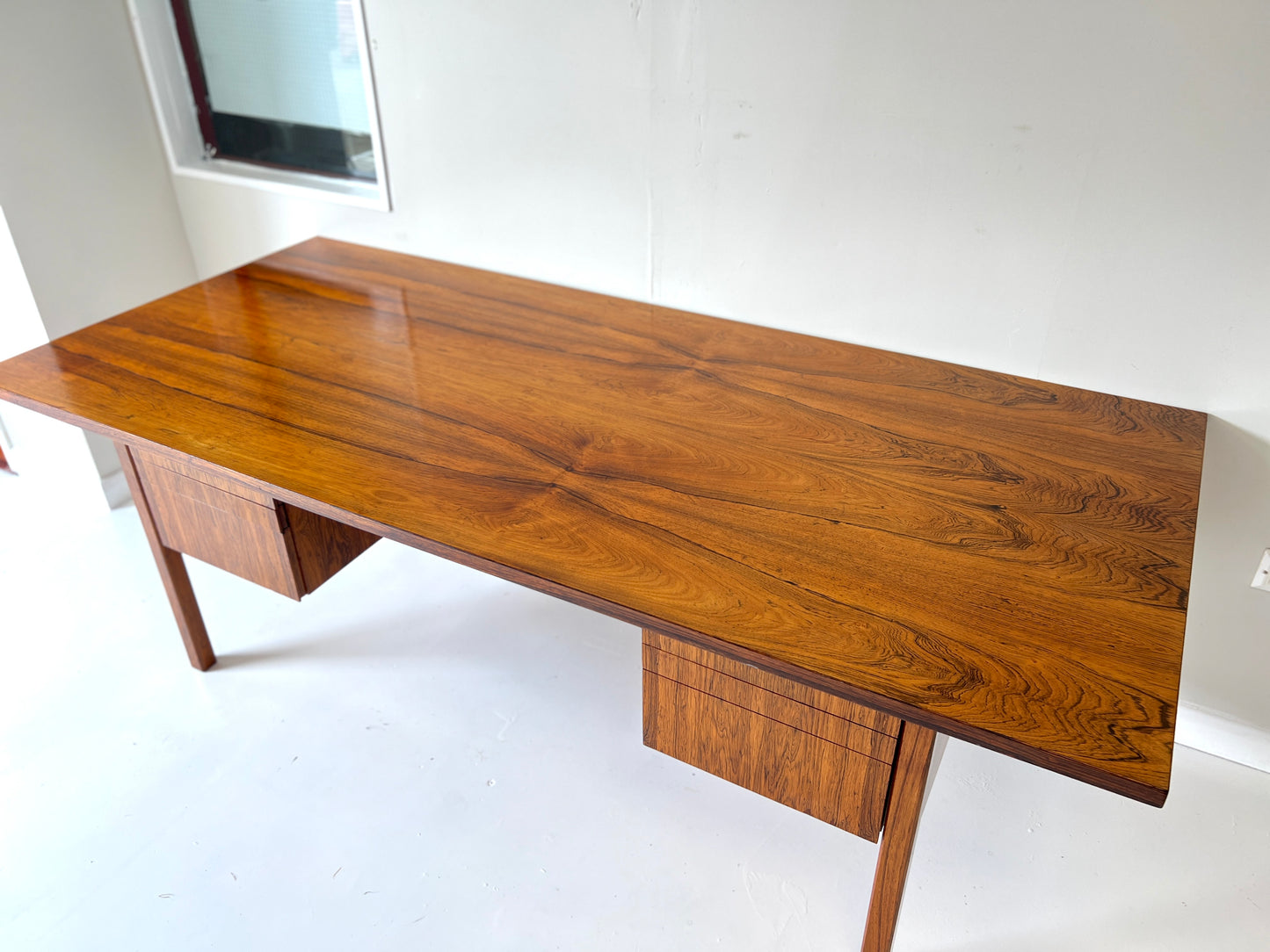 Mid-Century, 7ft Vintage Danish Rosewood Desk