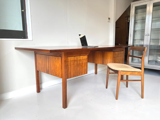 Mid-Century, 7ft Vintage Danish Rosewood Desk