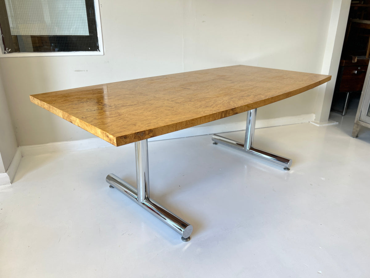 Pieff six-seater burr maple dining table