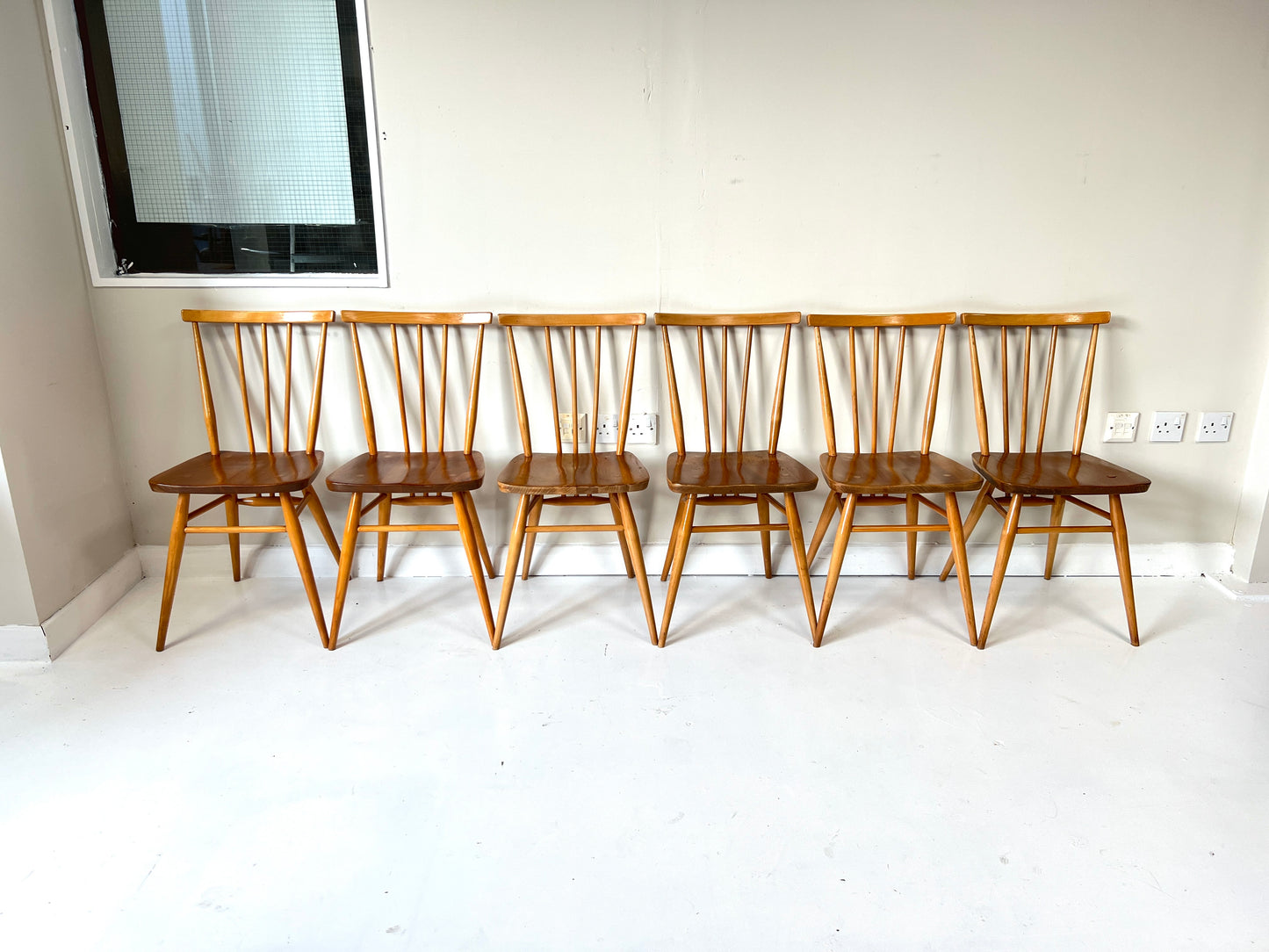 Ercol 391, Set of 6 Elm Dining Chairs