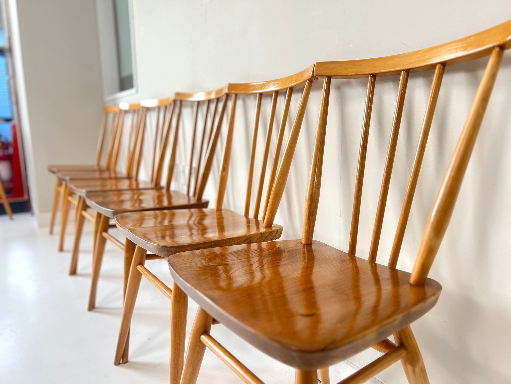 Ercol 391, Set of 6 Elm Dining Chairs