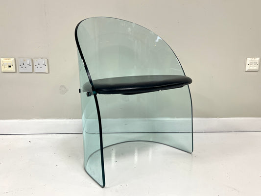 Vintage Glass Sculptural Chair by Fiam