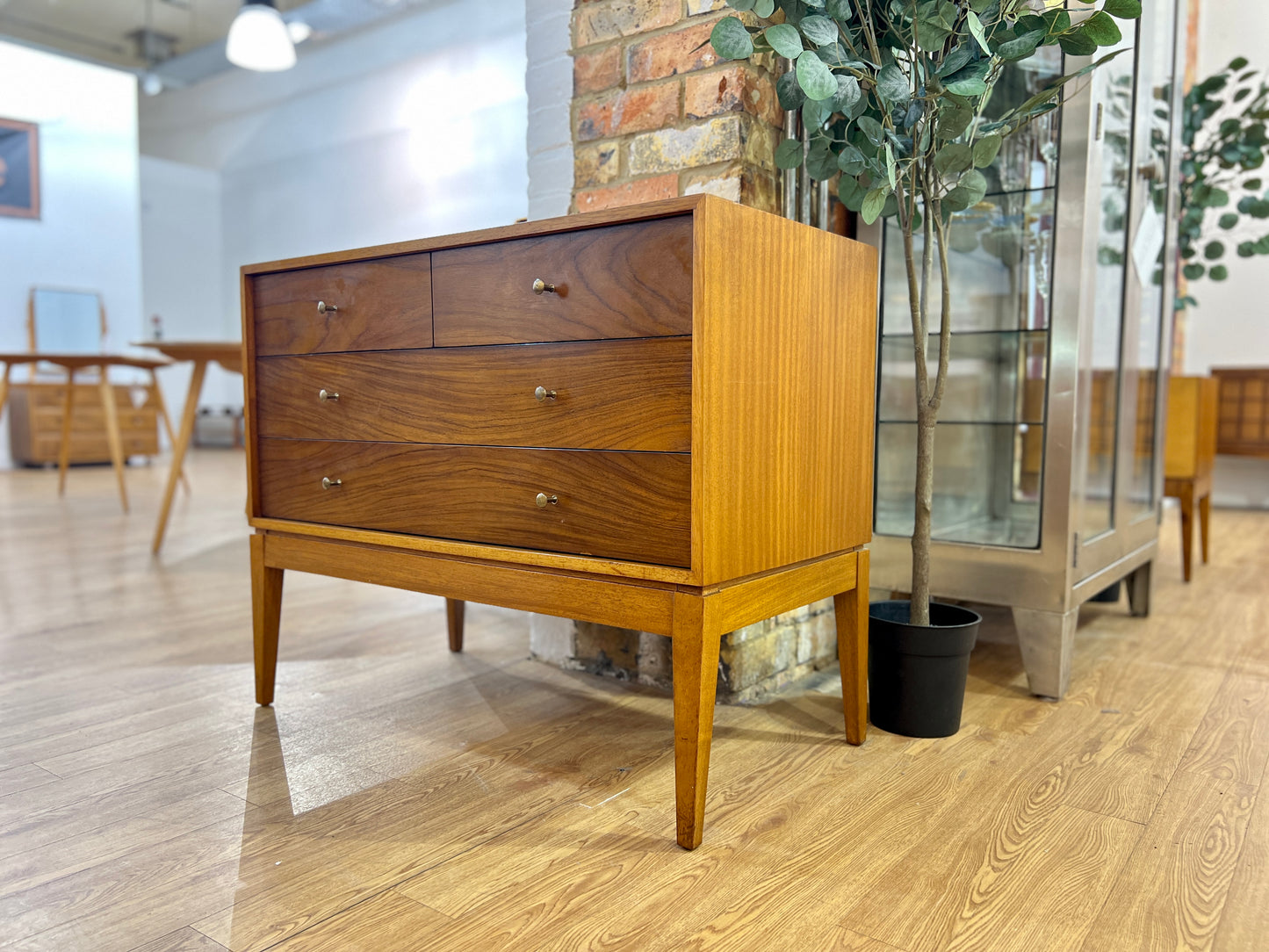 Peter Hayward for Uniflex, Mid Century, Walnut Chest of Drawers