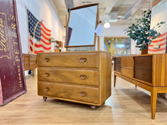 Ercol 408 - Mid Century Chest of Drawers With Mirror / Dressing Chest