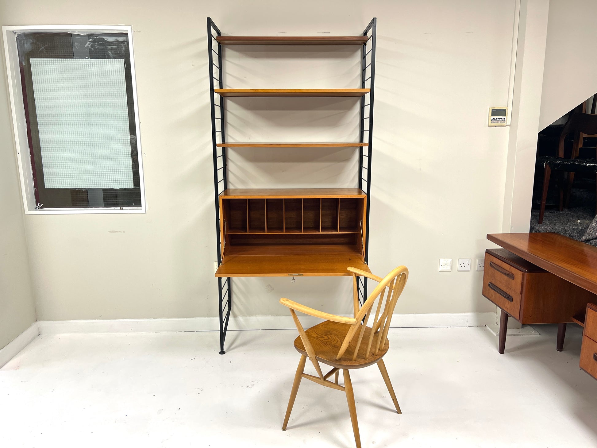 Ladderax, Mid Century Modular Shelving System/Bureau