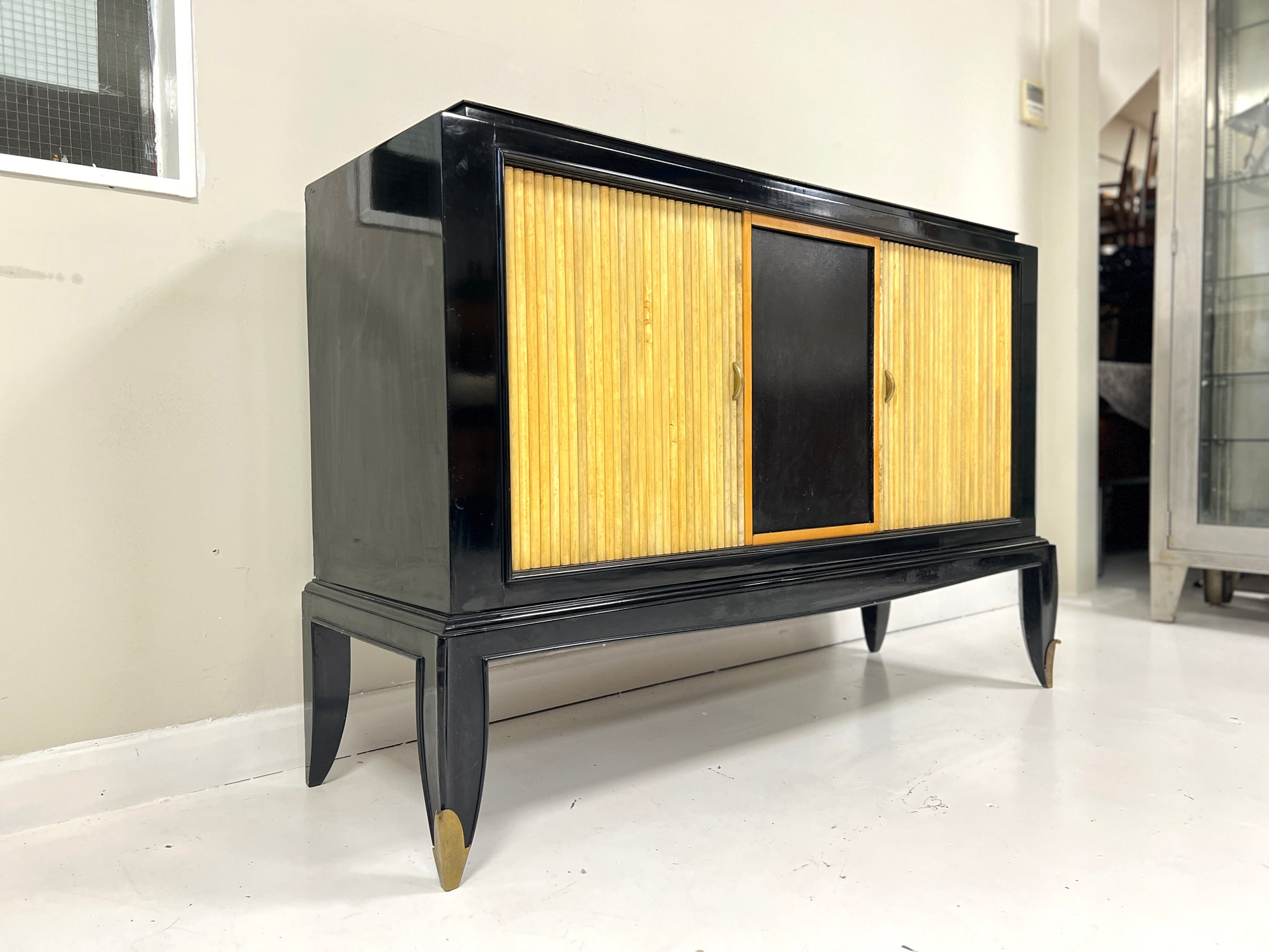 Attributed to Jean Pascaud, Black Lacquered Sideboard